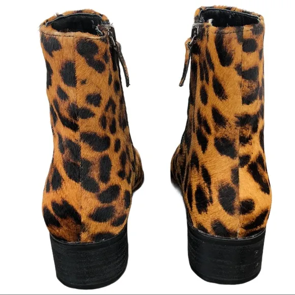 🆕 Botkier Greer Leopard Calf Fur Ankle Boots