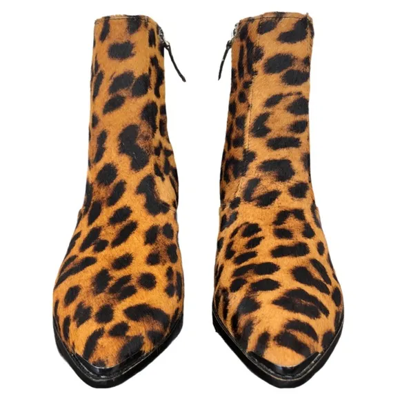 🆕 Botkier Greer Leopard Calf Fur Ankle Boots