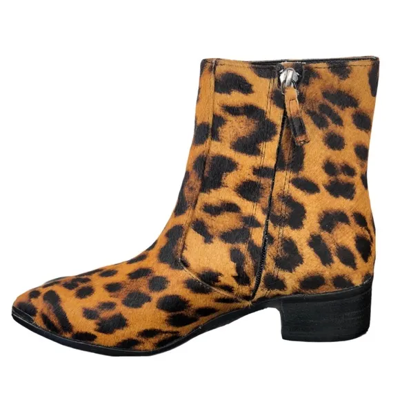 🆕 Botkier Greer Leopard Calf Fur Ankle Boots