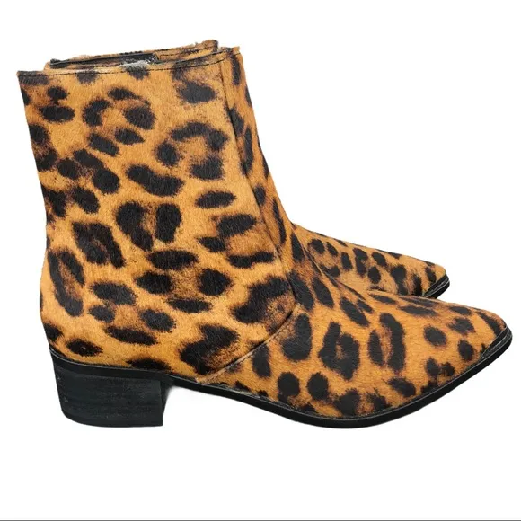 🆕 Botkier Greer Leopard Calf Fur Ankle Boots