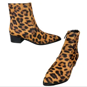 🆕 Botkier Greer Leopard Calf Fur Ankle Boots