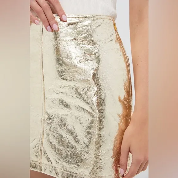 🆕 HUNTER BELL Cracked Gold Kaitlin Skirt