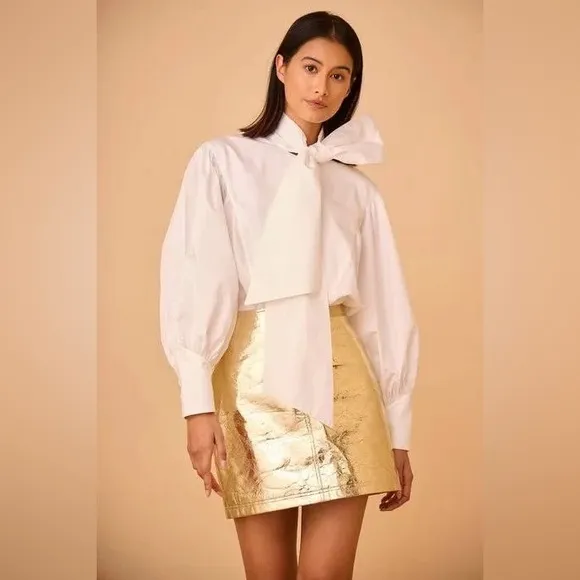 🆕 HUNTER BELL Cracked Gold Kaitlin Skirt