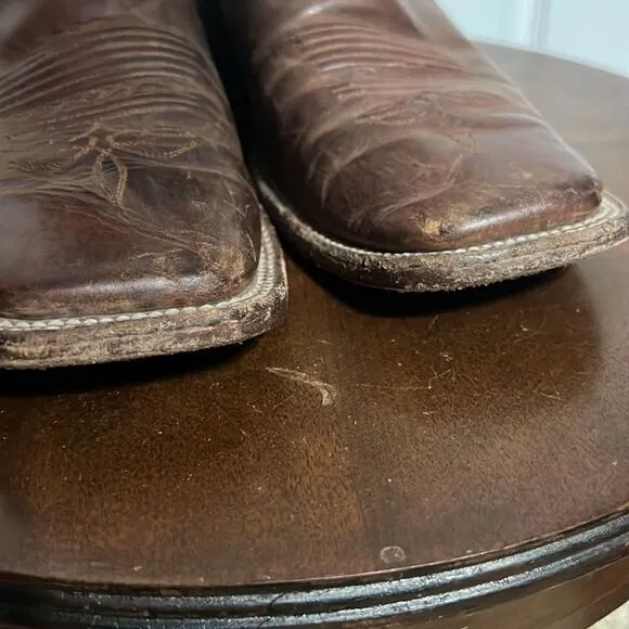 🔥🔥 Justin BR307 Austin Cognac 11 inch Men's Bent Rail Cowboy Boot Sz 10B - GUC