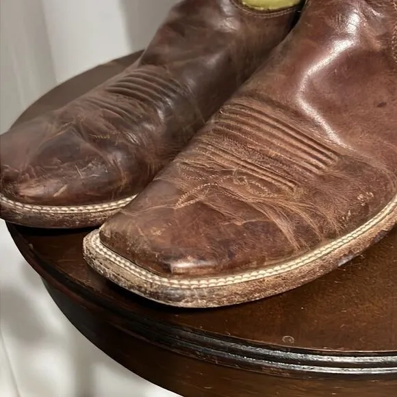 🔥🔥 Justin BR307 Austin Cognac 11 inch Men's Bent Rail Cowboy Boot Sz 10B - GUC