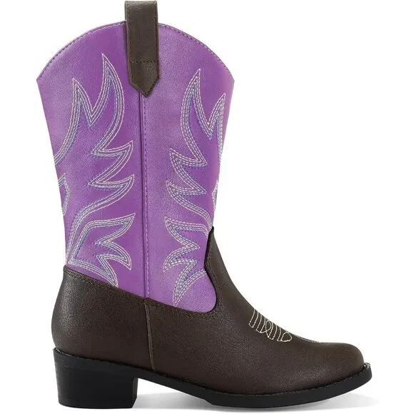 ⭐ K KomForme Girls Boys Cowboy Boots Mid-Calf Western Toddler Little Big Kid