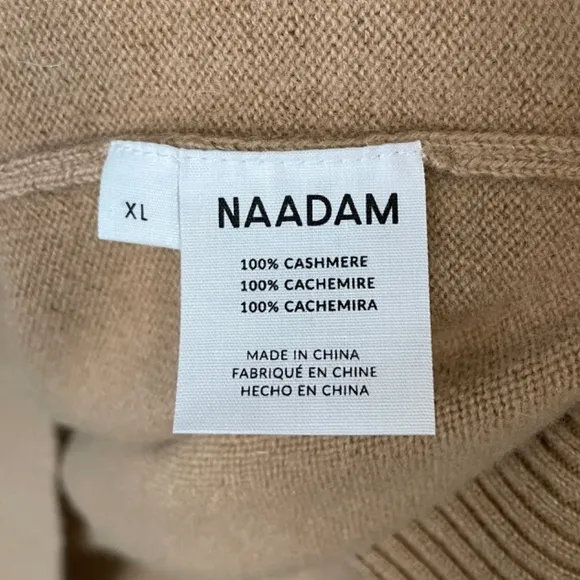 ⚡️ SALE New Naadam Signature 100% Cashmere Turtleneck Dress Camel XL