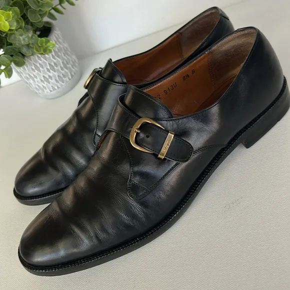 - Salvatore Ferragamo Men's Black Monk Strap Shoes
