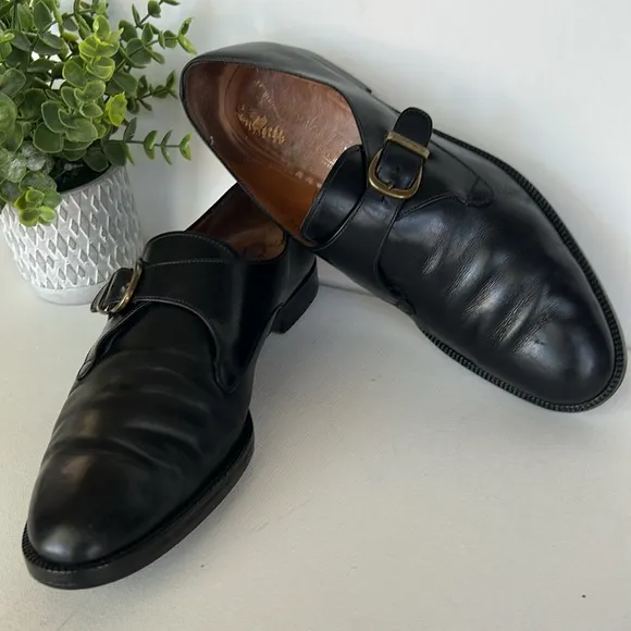 - Salvatore Ferragamo Men's Black Monk Strap Shoes