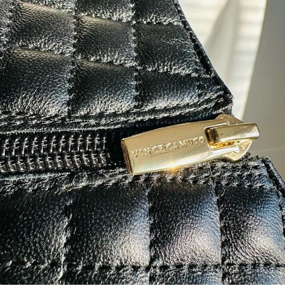 ★ Vince Camuto Quilted Leather Boots Vedree - Black ★