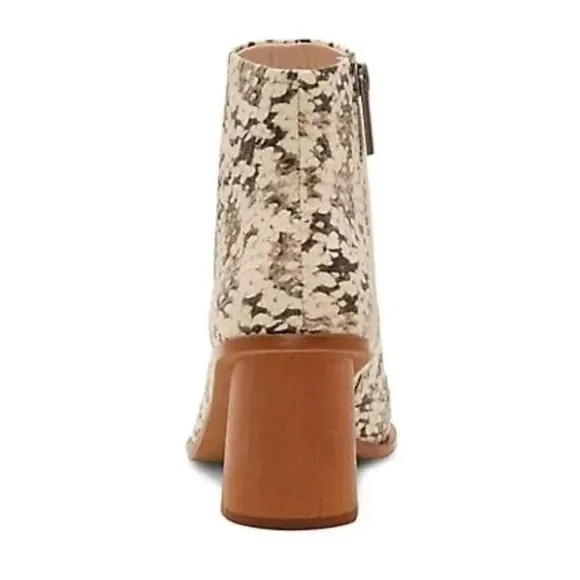 1. STATE KELTE ROCCI SNAKE SKIN ANKLE BOOTS WOODGRAIN BLOCK HEELS WOMEN'…