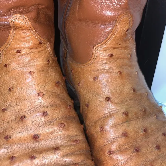 1986 Vintage Full Quill Ostrich Leather Justin Cowboy Boots Men 7.5/9.5 Women's