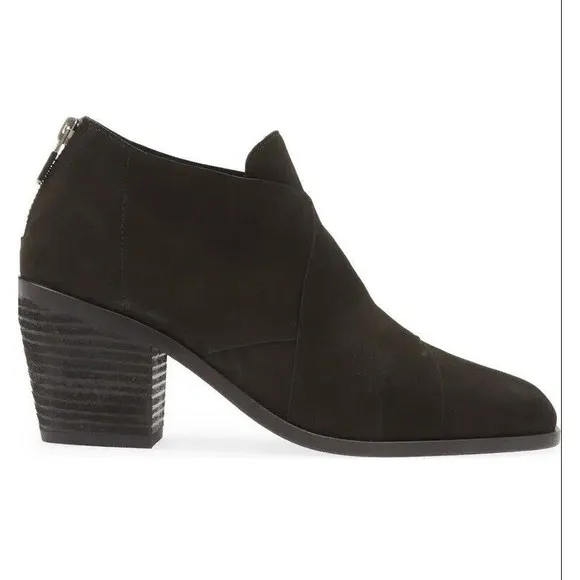 $265 Ellen Fisher Ember Vero Cuoio BLACK Ankle Boots Heels Women Sz 7 / 37.5 NEW
