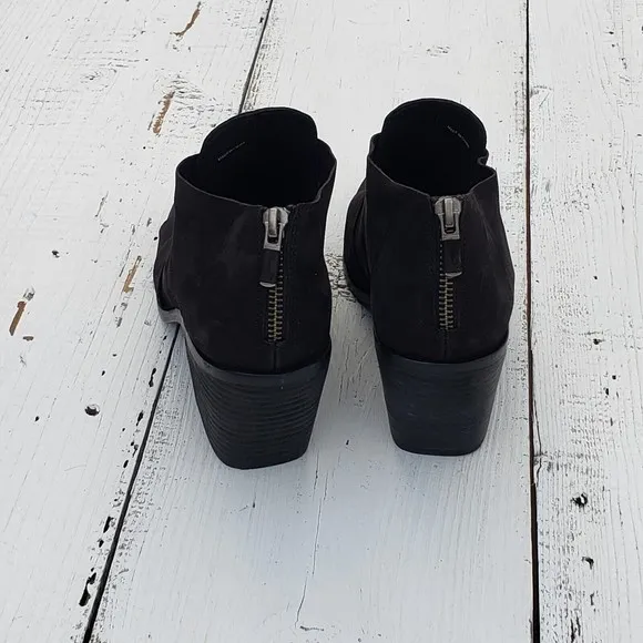 $265 Ellen Fisher Ember Vero Cuoio BLACK Ankle Boots Heels Women Sz 7 / 37.5 NEW