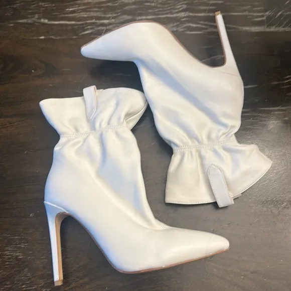 $278 RAYE X Revolve Birch White Leather Heel Ankle bootie women size 6.5