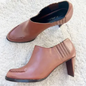 3.1 Phillip Lim 3.1 Lara Low Cut Brandy Leather Chelsea Heel Ankle Booties