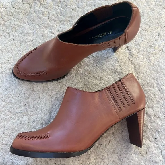 3.1 Phillip Lim 3.1 Lara Low Cut Brandy Leather Chelsea Heel Ankle Booties