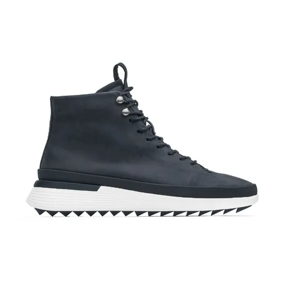 $325 Wolf &amp; Shepherd Men Navy Leather Crossover Hiker Winterized Boot US 9 EU 43