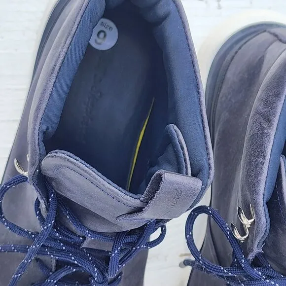 $325 Wolf &amp; Shepherd Men Navy Leather Crossover Hiker Winterized Boot US 9 EU 43