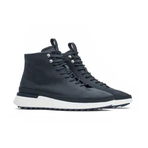 $325 Wolf &amp; Shepherd Men Navy Leather Crossover Hiker Winterized Boot US 9 EU 43