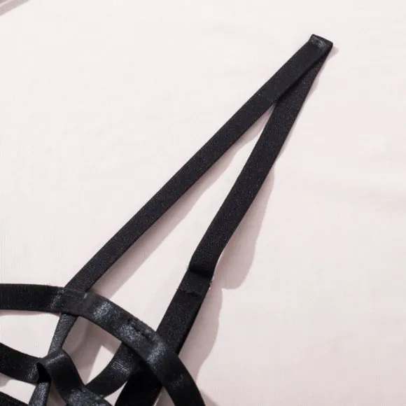 5-Pcs Pierced Multi-Strap Wear Panty Backless Women's Kink Set Lingerie