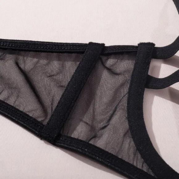 5-Pcs Pierced Multi-Strap Wear Panty Backless Women's Kink Set Lingerie