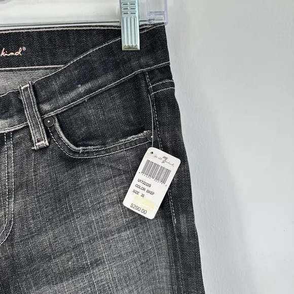 7 For All Mankind Fur Cuffs Denim Boot Cut Capri Jeans Womens Size 26 NWT