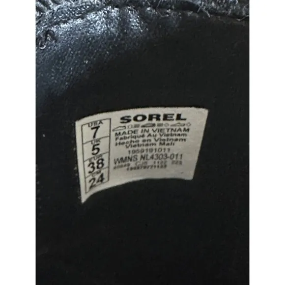 7🔖 SOREL Black Cobalt Blue Waterproof Brex Heeled Chelsea Leather Booties