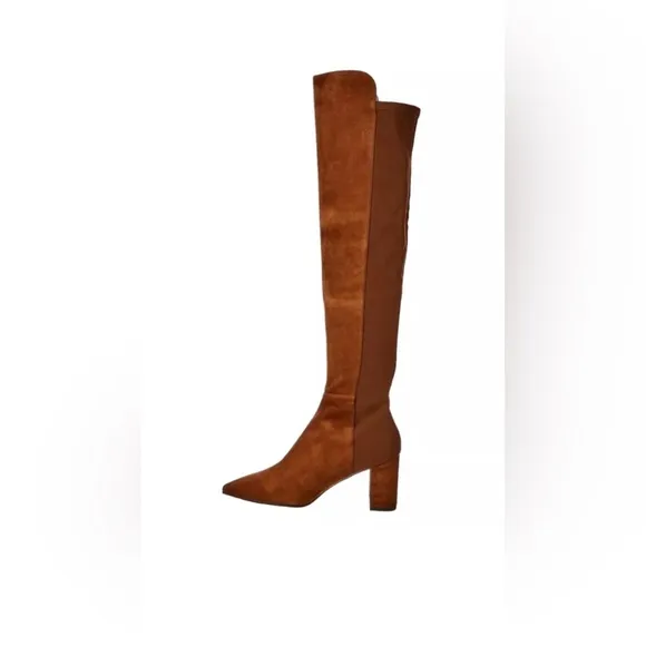 $795 Stuart Weitzman Carly 5050 Suede Stretch Over The Knee Boots in Coffee sz 7