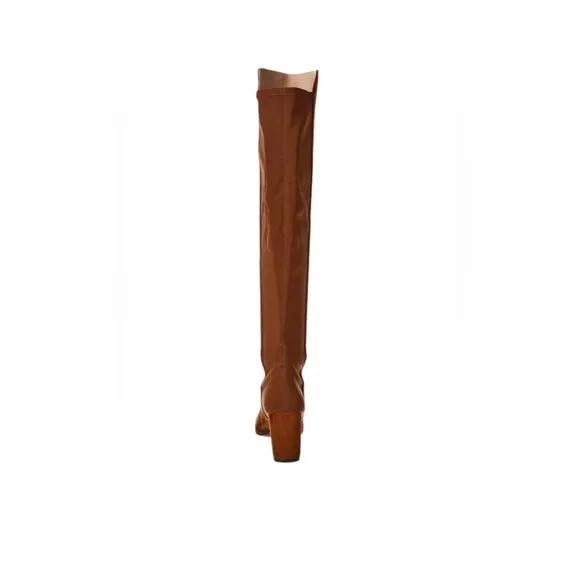 $795 Stuart Weitzman Carly 5050 Suede Stretch Over The Knee Boots in Coffee sz 7
