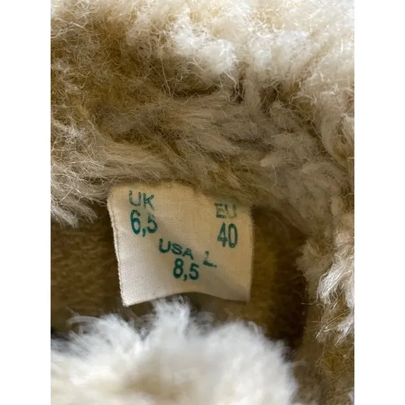 90's Tecnica Brown Suede Leather Lace Up Fur Waterproof Snow Boots W 8.5/9 Vtg