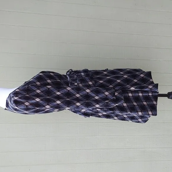 90s Vintage Betsey Johnson Blue Cream Argyle Wrap Dress Sz M