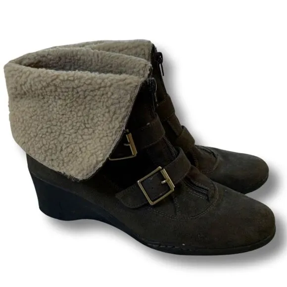 A2 by Aerosoul brown boots with a 2 inch heel size 11