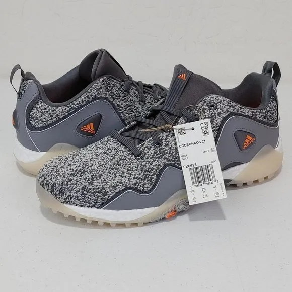 Adidas CodeChaos 21 Golf Shoes - Grey Five / Scream Orange / Grey Size 10