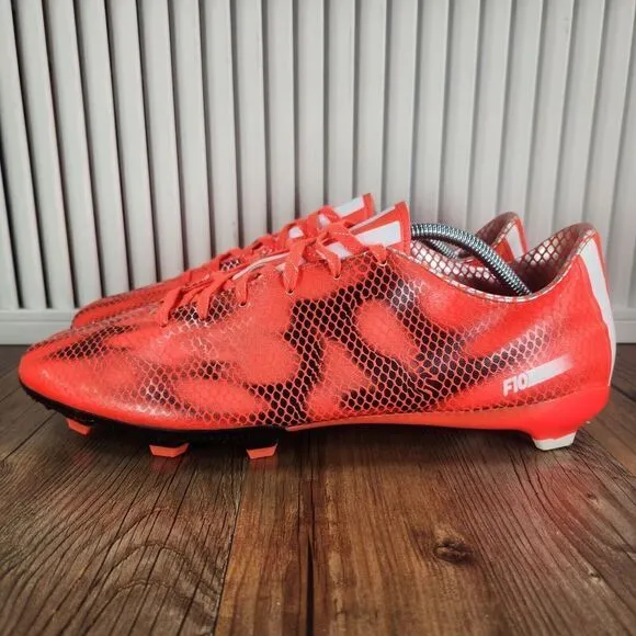 Adidas F10 FG Soccer Cleats Men Sz 13 Orange Athletic Football Boots Grass Field