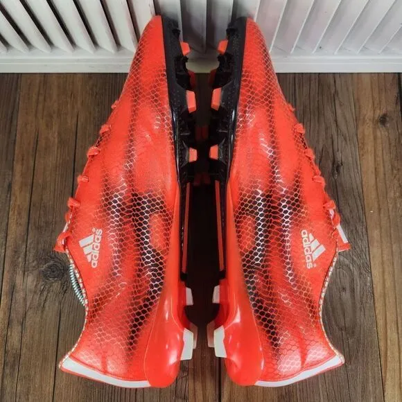 Adidas F10 FG Soccer Cleats Men Sz 13 Orange Athletic Football Boots Grass Field