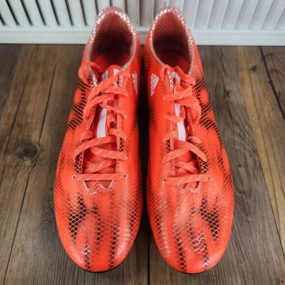 Adidas F10 FG Soccer Cleats Men Sz 13 Orange Athletic Football Boots Grass Field
