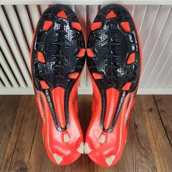 Adidas F10 FG Soccer Cleats Men Sz 13 Orange Athletic Football Boots Grass Field