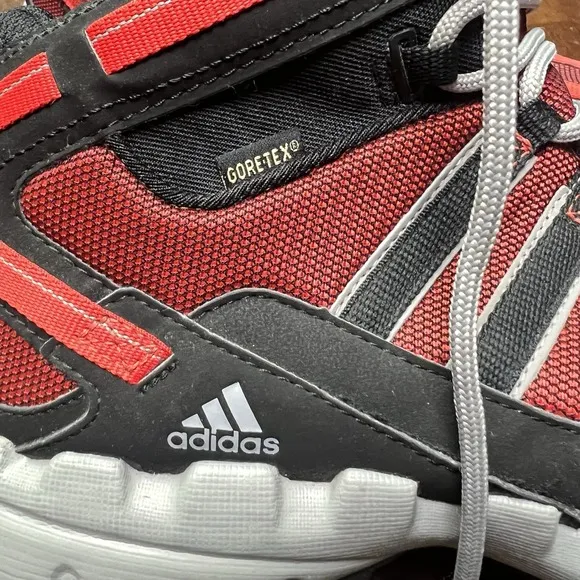 Adidas Gore Tex AX 1 Mid GTX Red &amp; Black Men's Size 9.5 Hiking Lace Up Boots