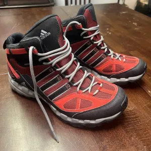 Adidas Gore Tex AX 1 Mid GTX Red &amp; Black Men's Size 9.5 Hiking Lace Up Boots