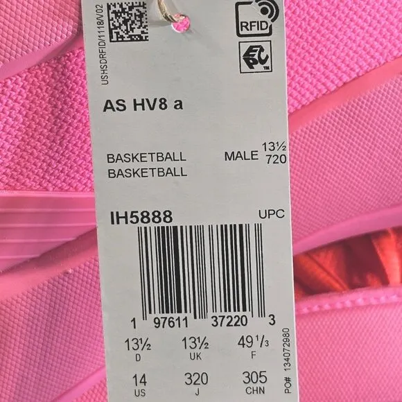 Adidas Harden Vol. 8 Flamingo Pink Orange Basketball Shoes IE2698 - Men's Sz 14