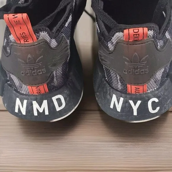 Adidas NMD R1 NYC 2018 Black Camo Shoes Sneakers - Men's Size 10
