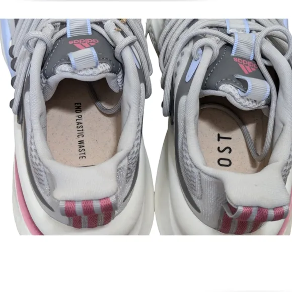 Adidas Sneaker Women's 8.5 AlphaBoost V1 Running Grey Pink Strata HQ7216