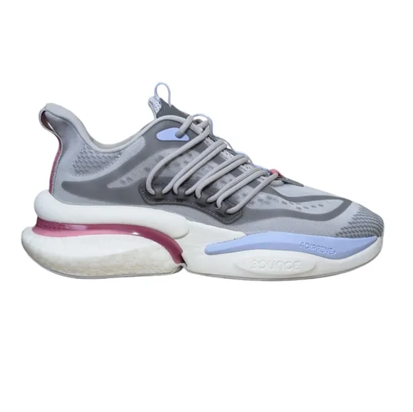 Adidas Sneaker Women's 8.5 AlphaBoost V1 Running Grey Pink Strata HQ7216