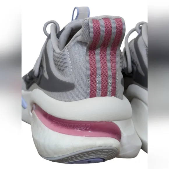 Adidas Sneaker Women's 8.5 AlphaBoost V1 Running Grey Pink Strata HQ7216