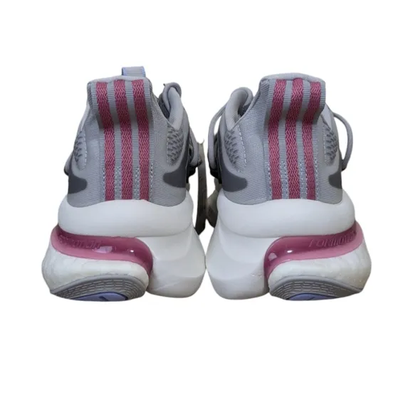 Adidas Sneaker Women's 8.5 AlphaBoost V1 Running Grey Pink Strata HQ7216