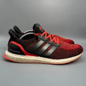 Adidas Ultraboost Mens 13 Athletic Shoe Solar Red Black Lace Up Running Sneakers