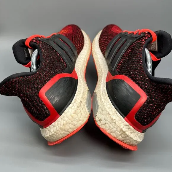 Adidas Ultraboost Mens 13 Athletic Shoe Solar Red Black Lace Up Running Sneakers