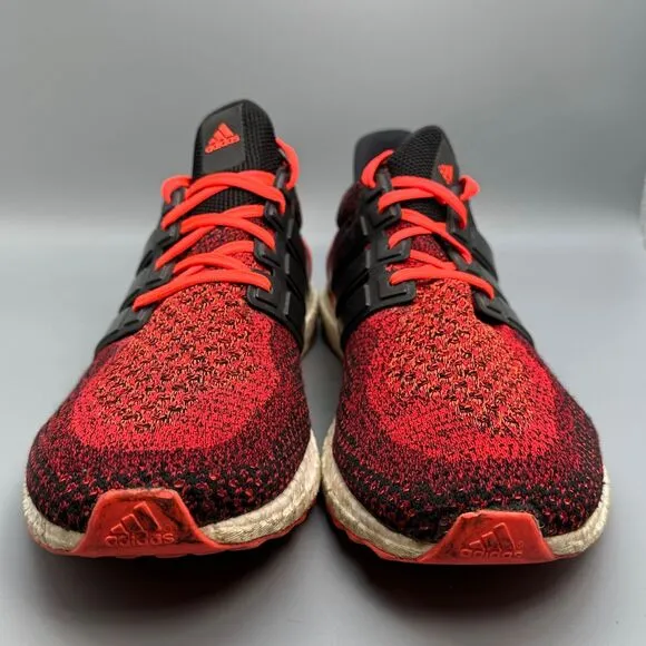 Adidas Ultraboost Mens 13 Athletic Shoe Solar Red Black Lace Up Running Sneakers