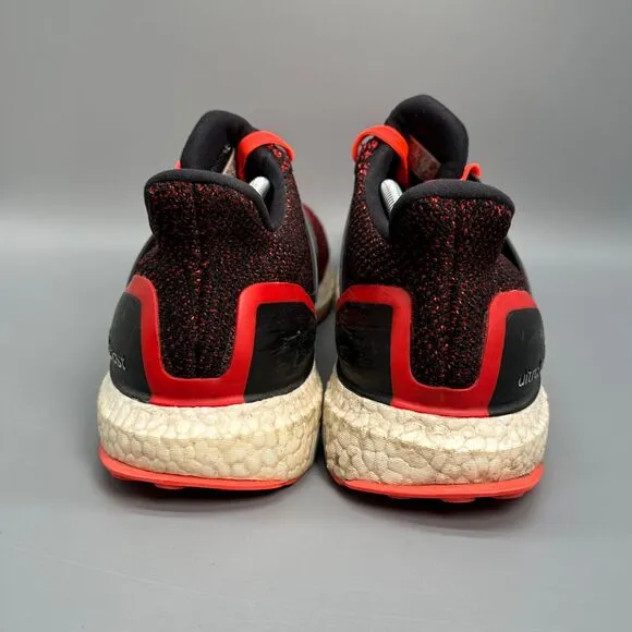 Adidas Ultraboost Mens 13 Athletic Shoe Solar Red Black Lace Up Running Sneakers